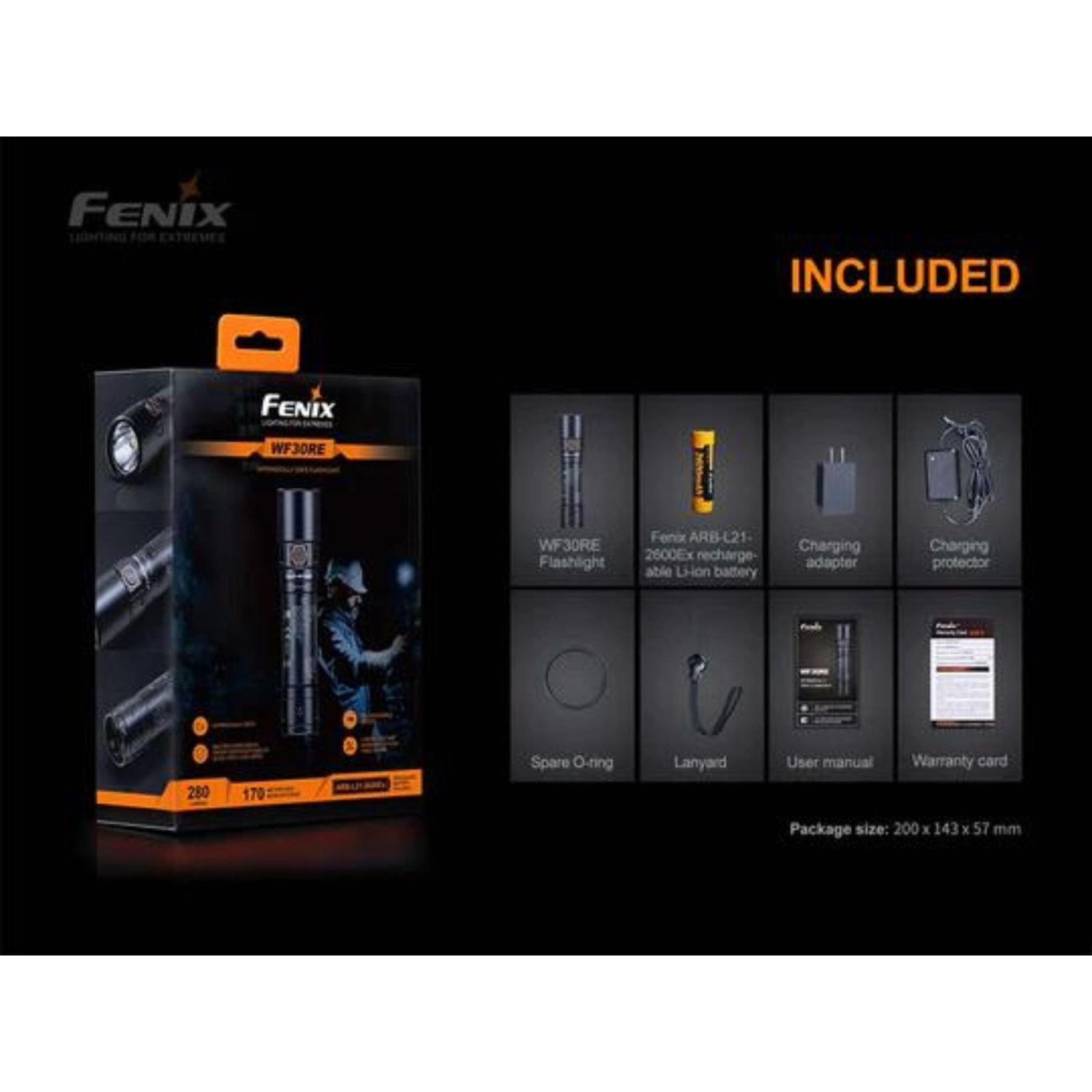 Fenix WF30RE 280 Lumen Intrinsically Safe Flashlight