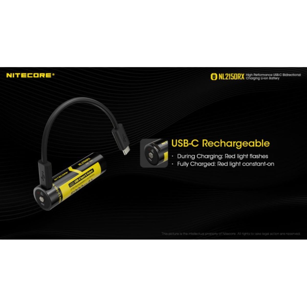 Nitecore NL2150RX 21700 500mAh 8A USB-C Rechargable Battery