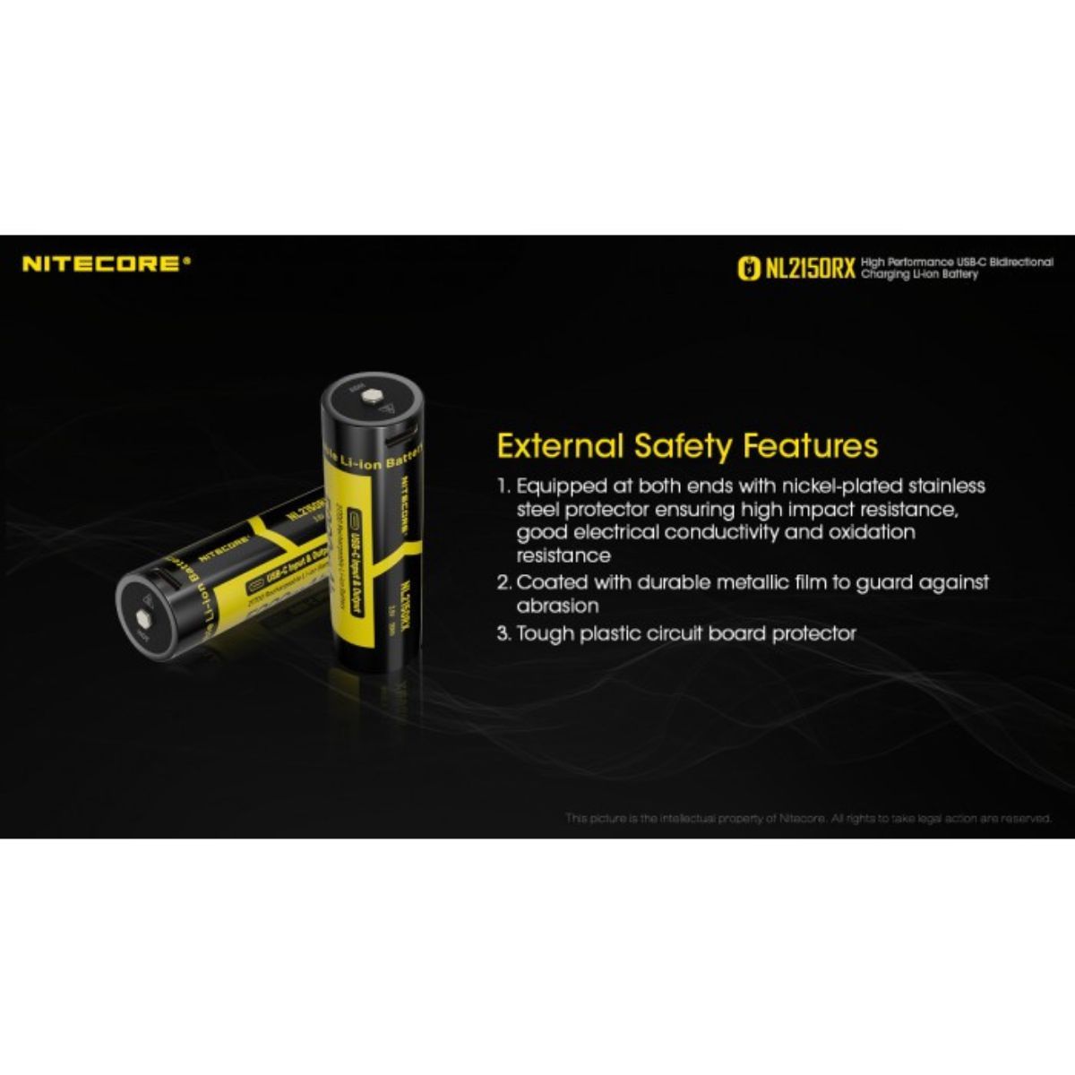 Nitecore NL2150RX 21700 500mAh 8A USB-C Rechargable Battery