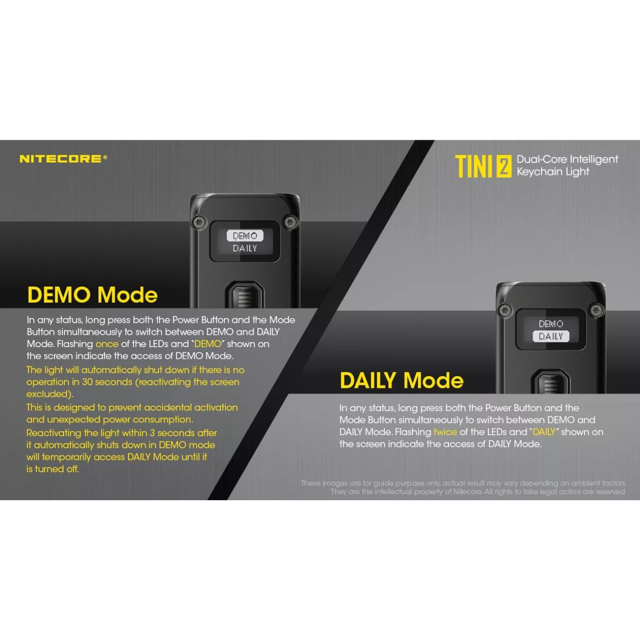 Nitecore TINI 2 Grey 500 Lumens Keychain Flashlight