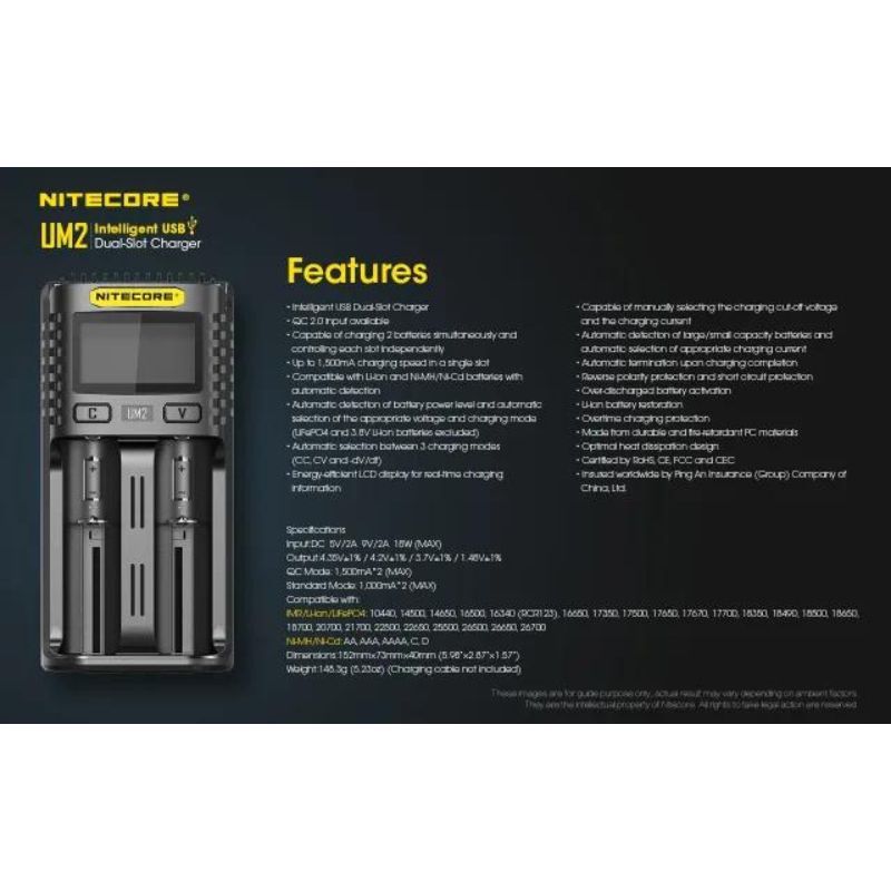 Nitecore UM2 Battery Charger