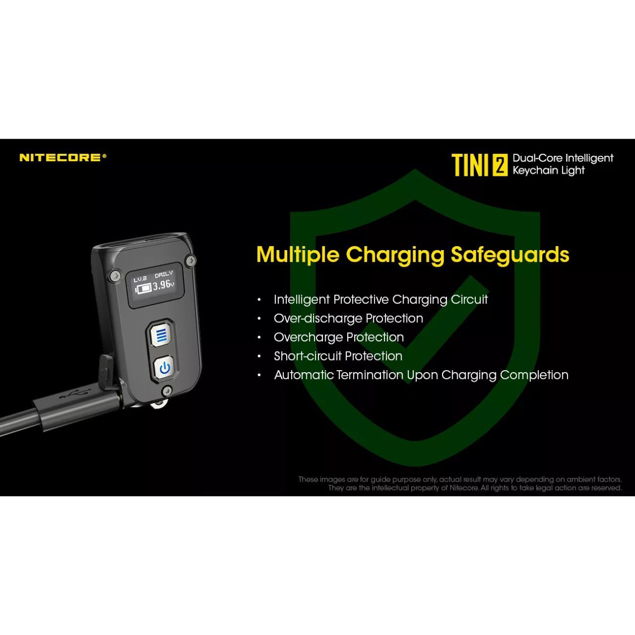 Nitecore TINI 2 Black 500 Lumens Keychain Flashlight