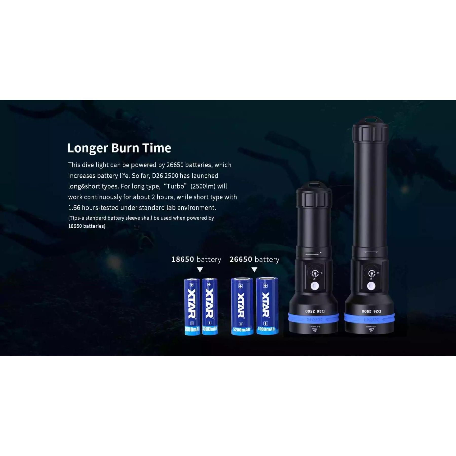 XTAR D26 2500 Lumen Diving Flashlight