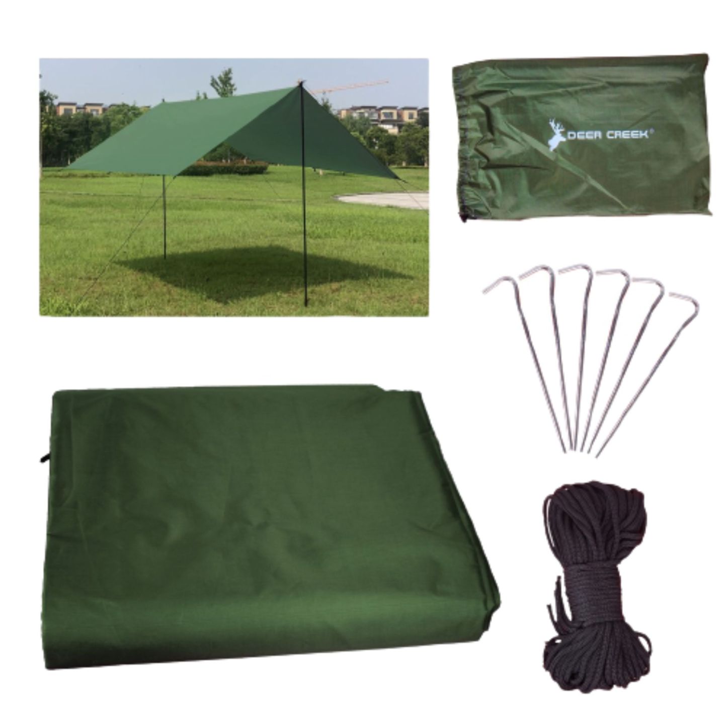 Deer Creek 300cm x 400cm Flysheet Poly Army Green