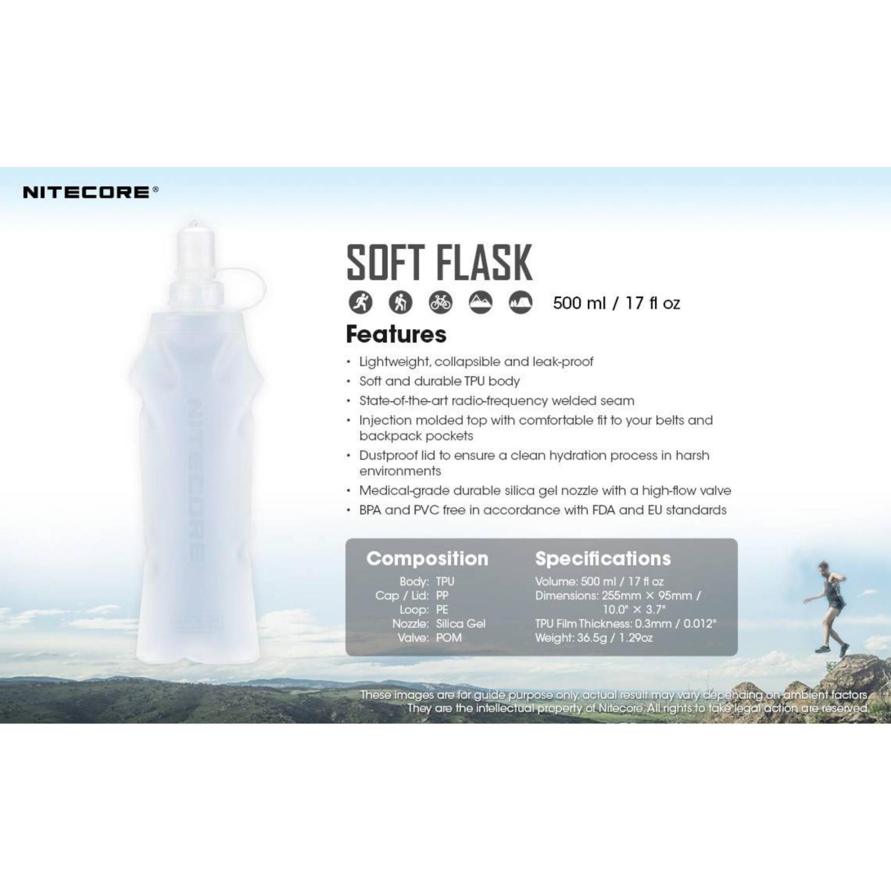 Nitecore Soft Flask Water Bottle 500ml
