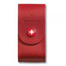 Victorinox Red Leather Belt Pouch with Push Button for 91mm 5-8 layers 4.0521.1