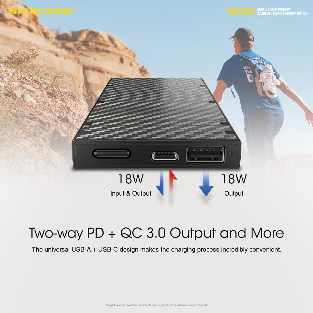 Nitecore NB10000 Gen II Quick USB/USB-C Charge Powerbank