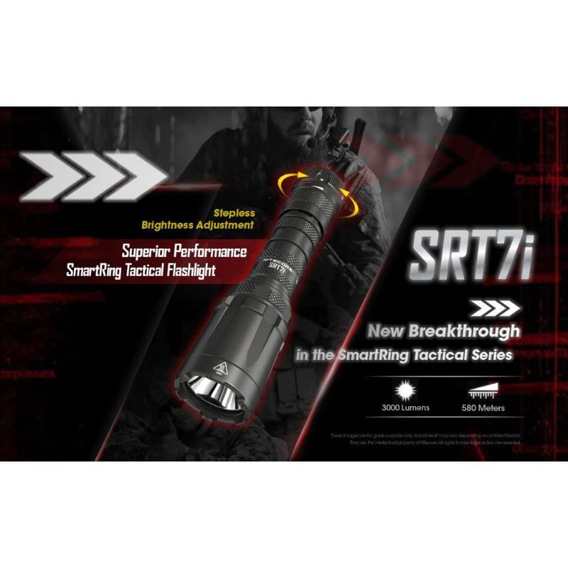 Nitecore SRT7i 3000 Lumen LUMINUS SFT-70 Tactical Flashlight