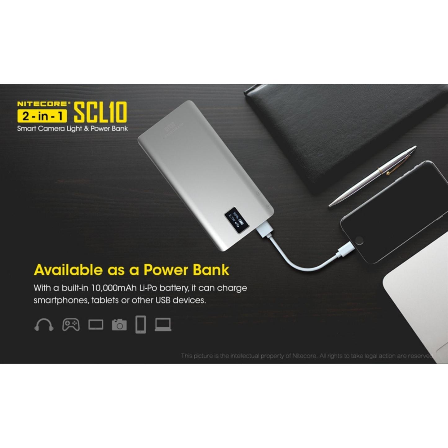 Nitecore SCL10 2-in-1 Smart Camera Light and Power Bank
