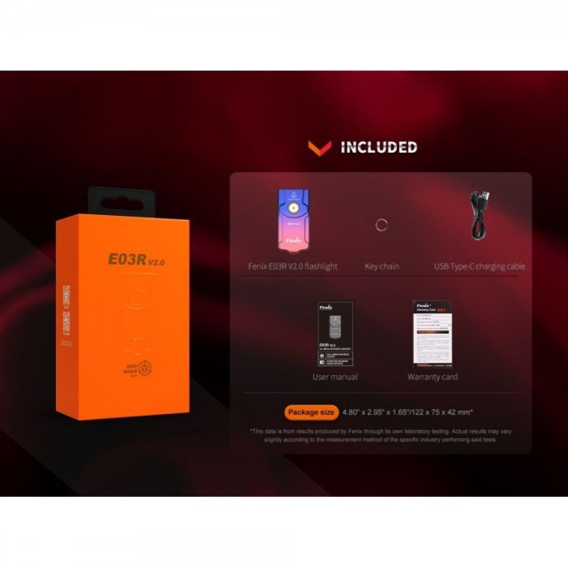 Fenix E03R V2.0 Limited Festive Edition Rose Red 500 Lumen Keychain Flashlight