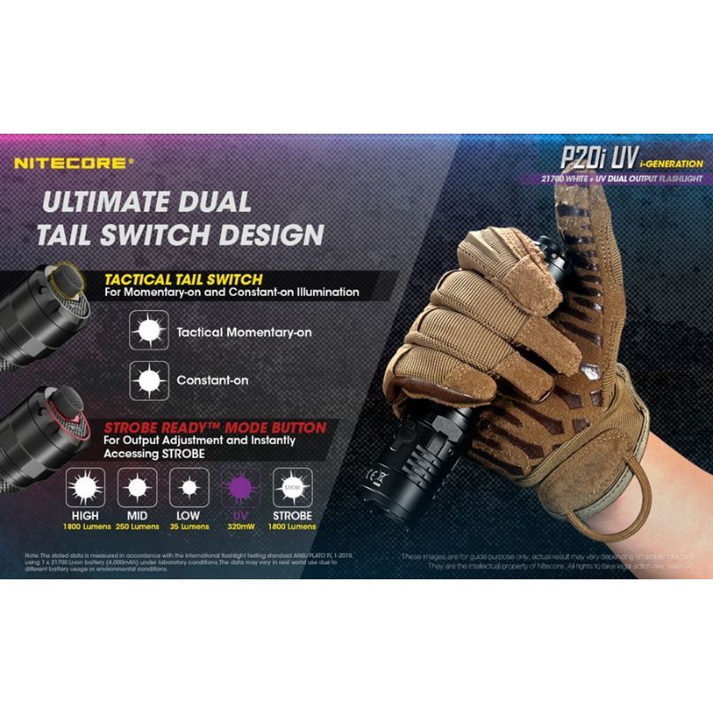 Nitecore P20i UV 1800 Lumen Flashlight