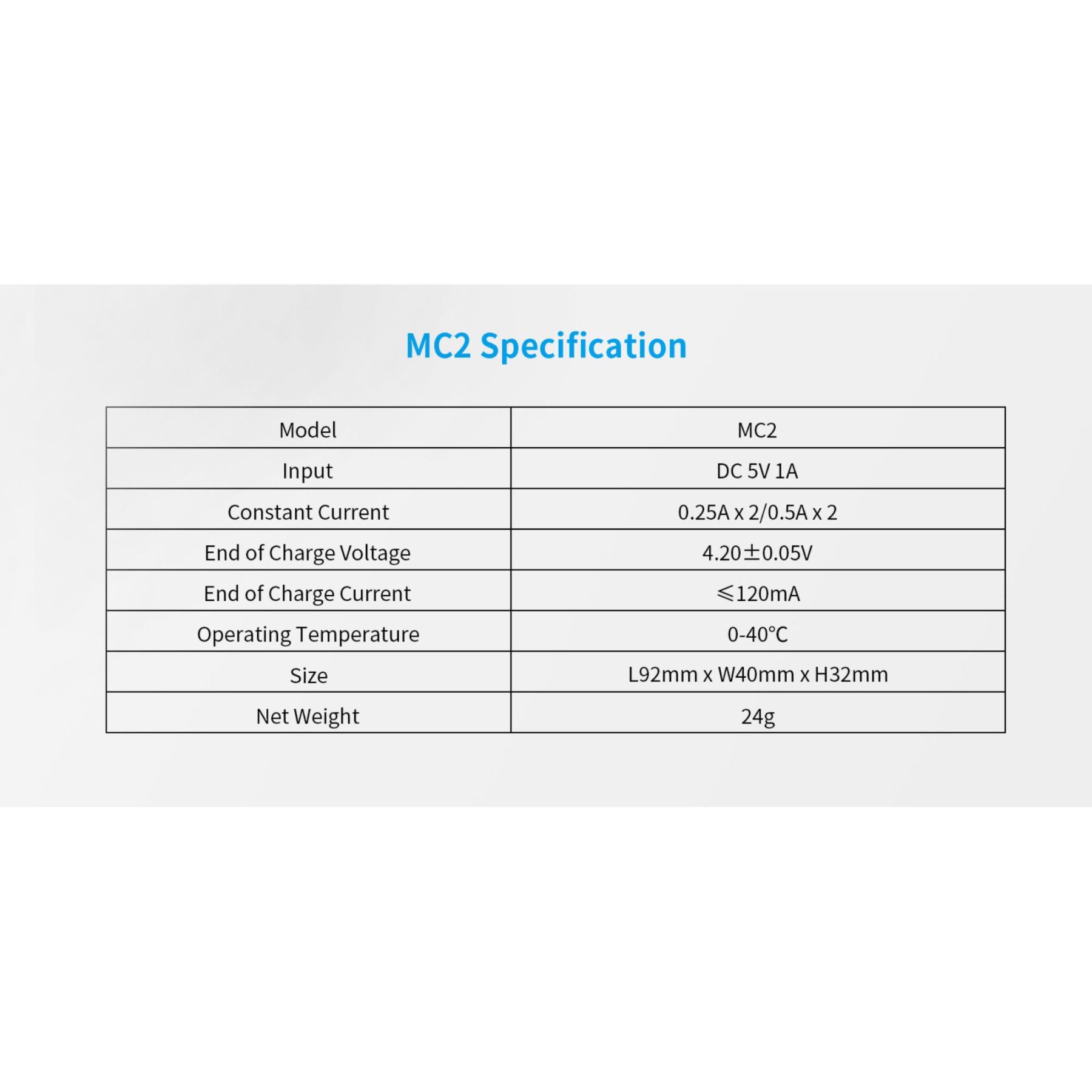XTAR MC2 Charger