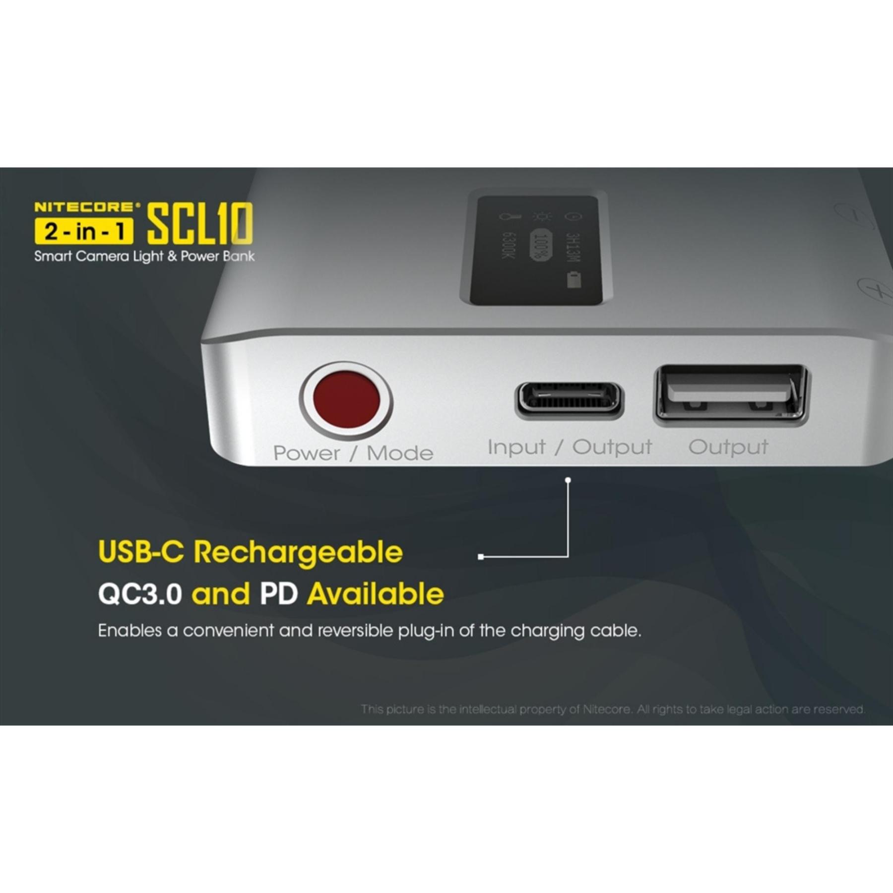 Nitecore SCL10 2-in-1 Smart Camera Light and Power Bank