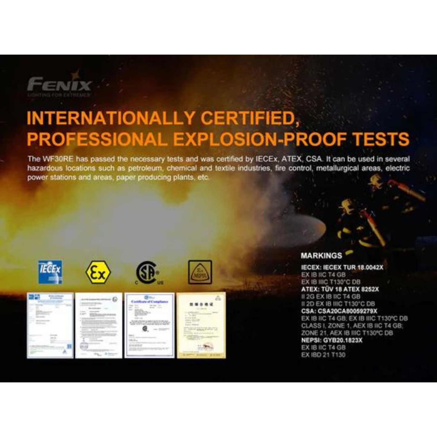 Fenix WF30RE 280 Lumen Intrinsically Safe Flashlight