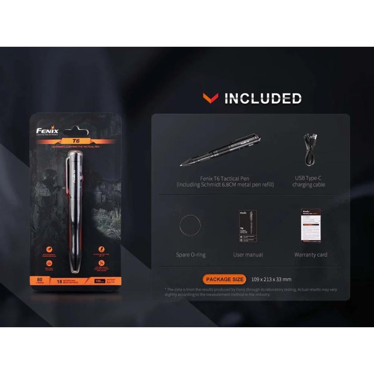Fenix T6 80 Lumen Rechargable Tactical Pen
