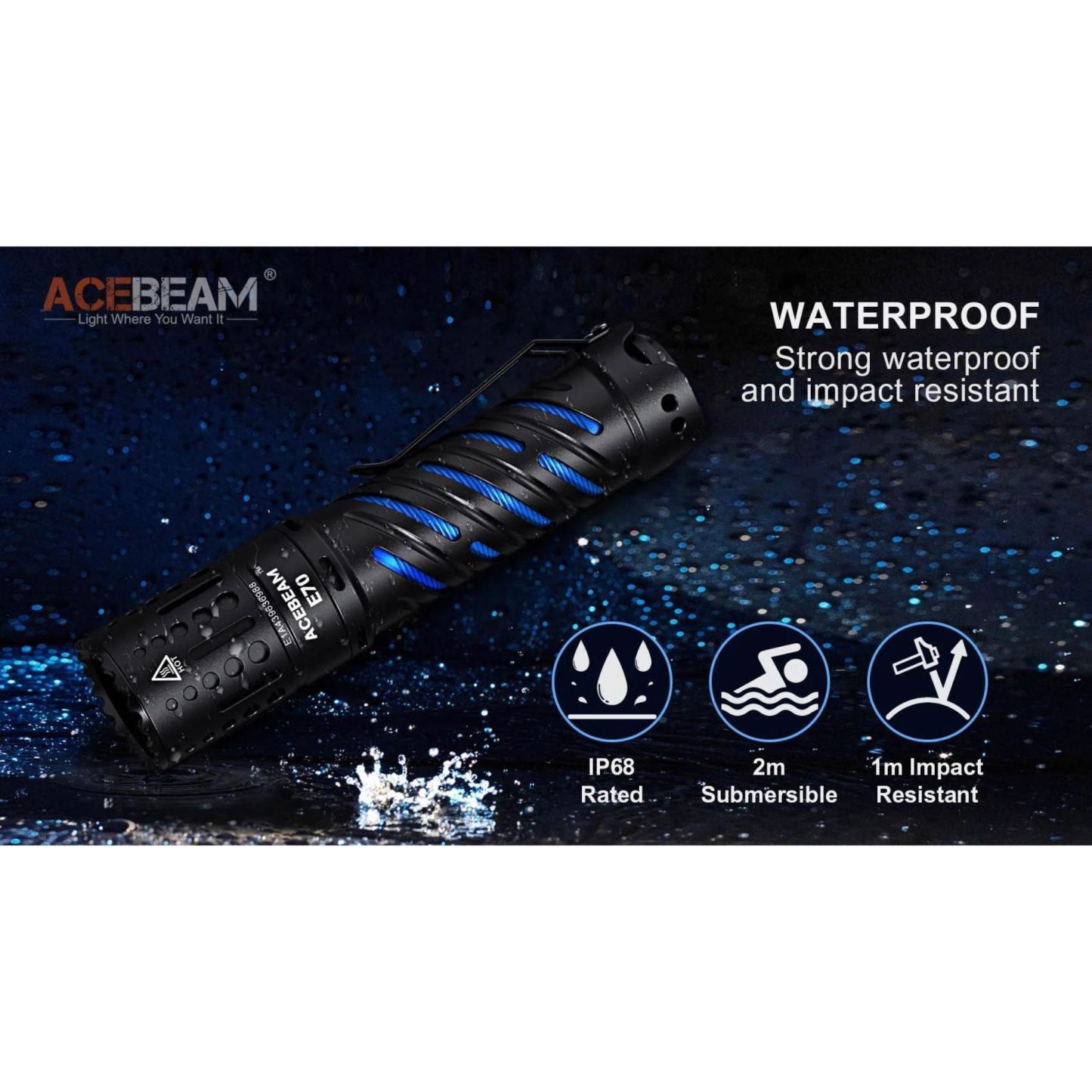 Acebeam E70 6500K 4600L Flashlight