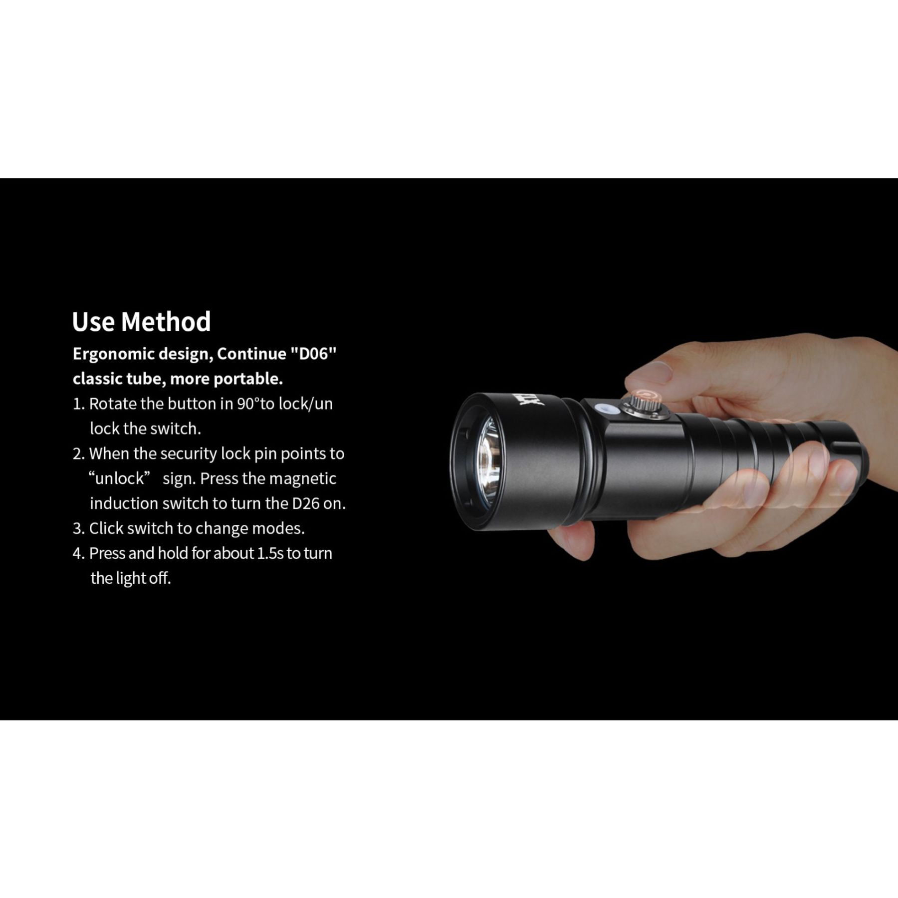 XTAR D26W 1000 Lumen Flashlight