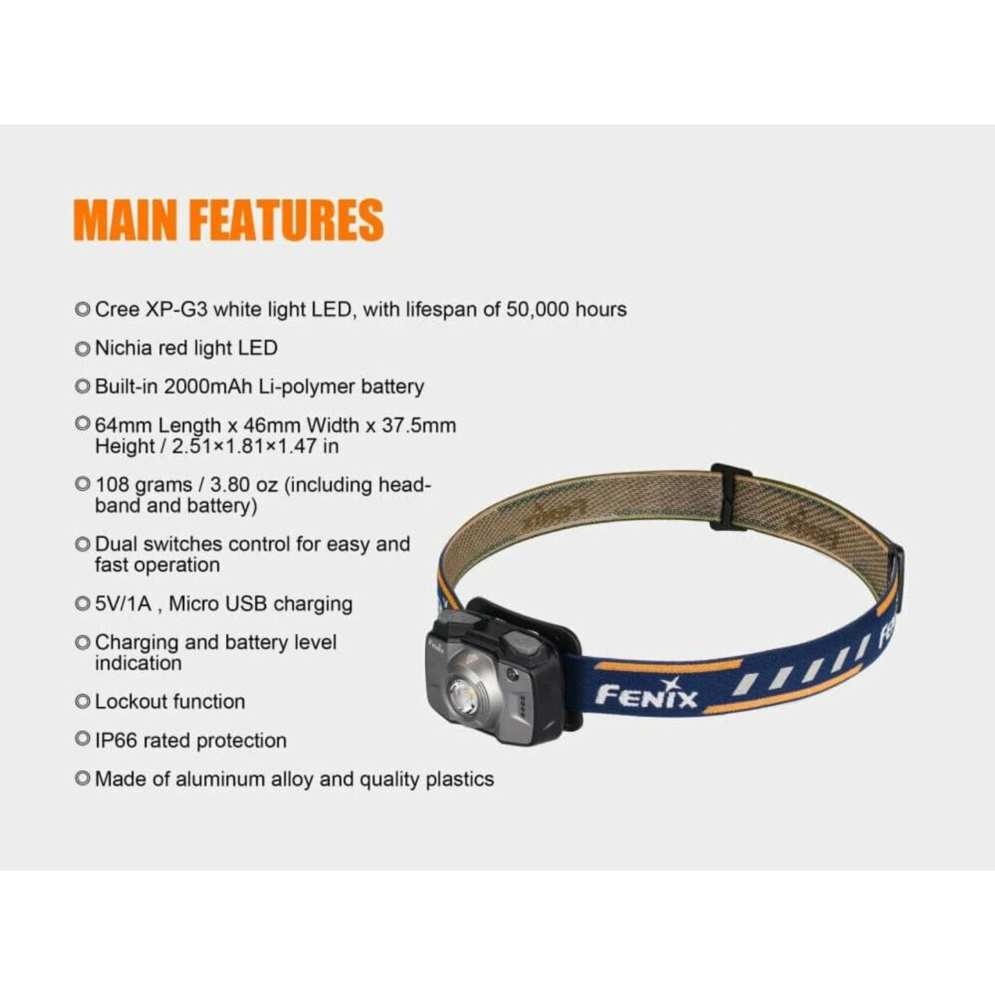 Fenix HL32R 600 Lumen Rechargeable LED
