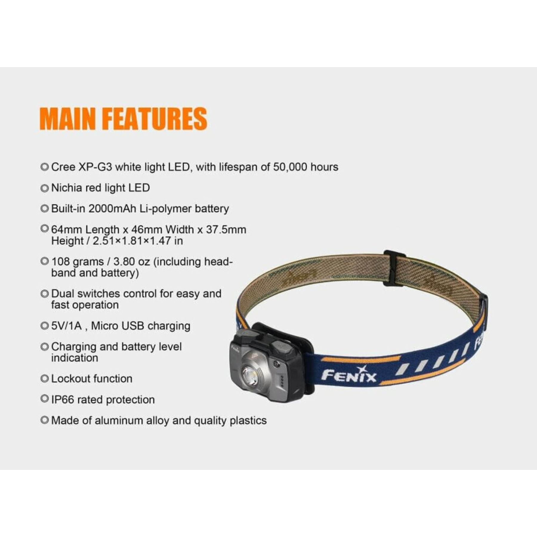 Fenix HL32R 600 Lumen Rechargeable LED