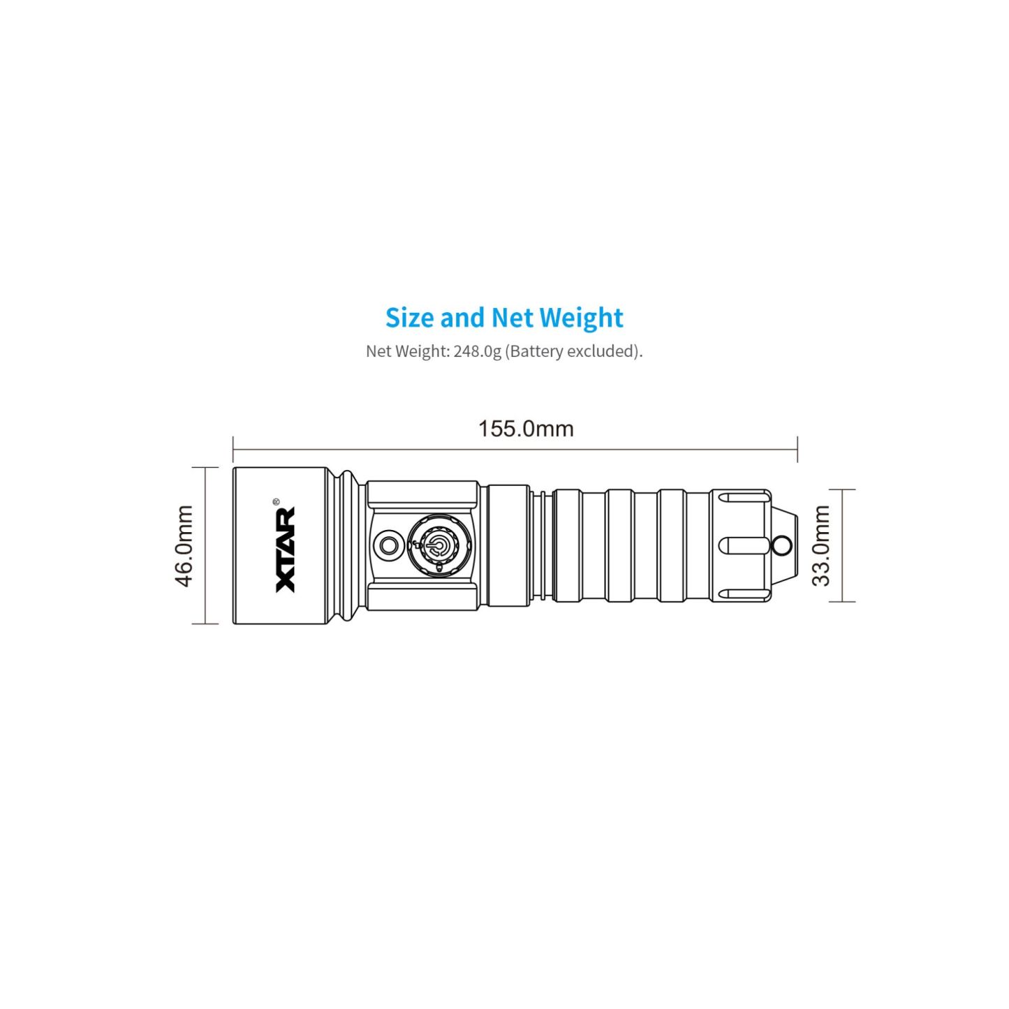 XTAR D26W 1000 Lumen Flashlight