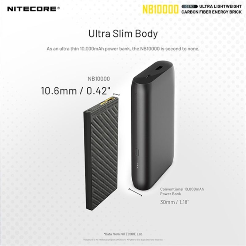Nitecore NB10000 Gen II Silver USB/USB-C Dual Port Powerbank