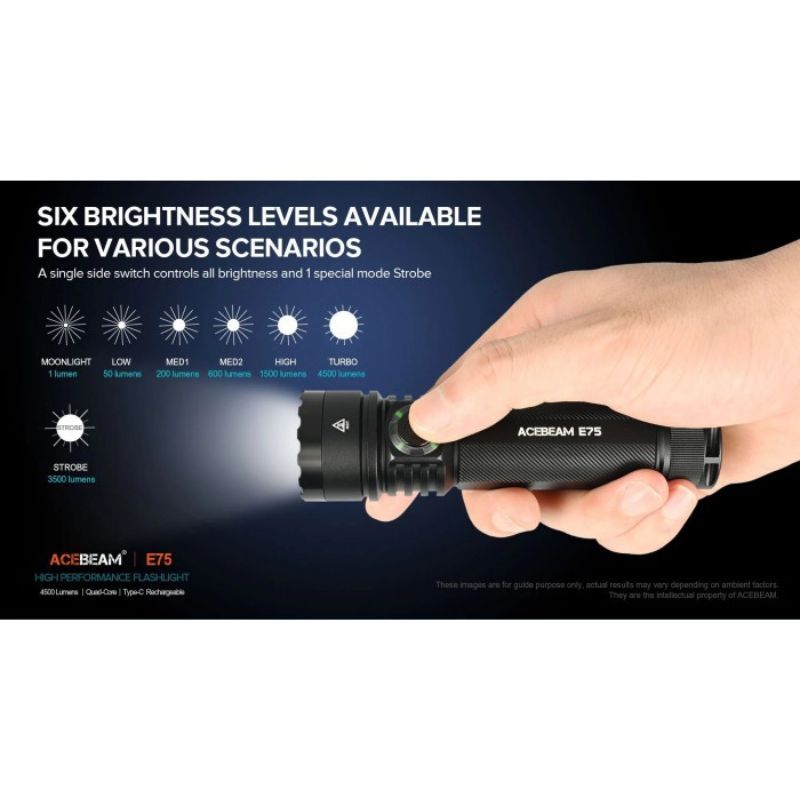 Acebeam E75 6500 Lumen CW EDC Flashlight