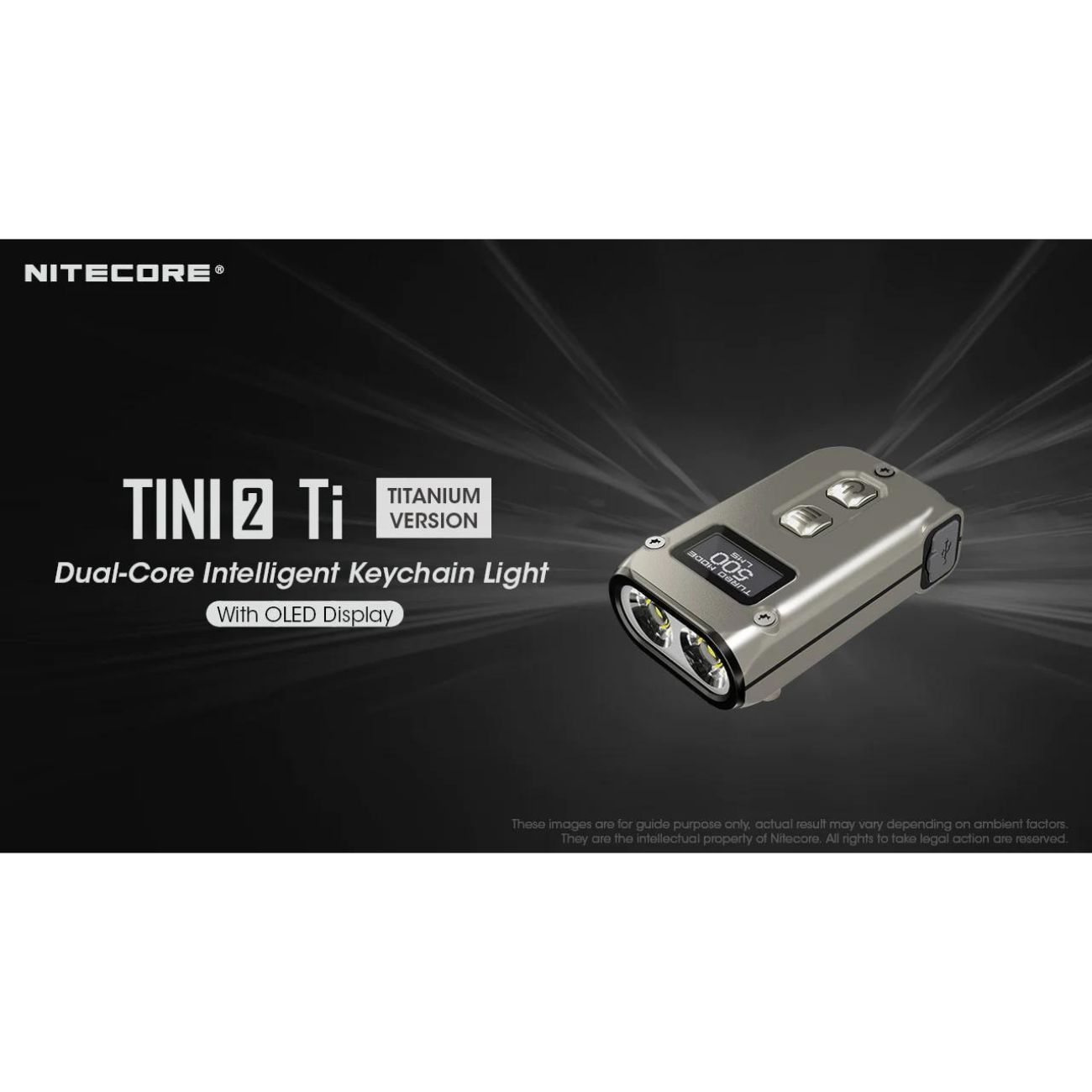 Nitecore TINI 2 Titanium 500 Lumen Keychain Flashlight