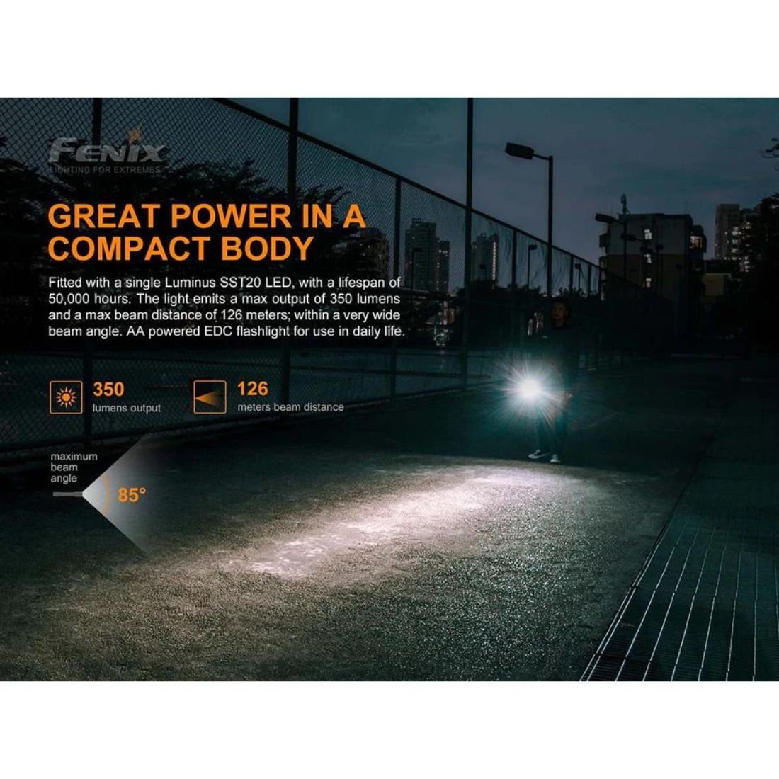 Fenix E20 V2.0 SST20 350 Lumen Flashlight