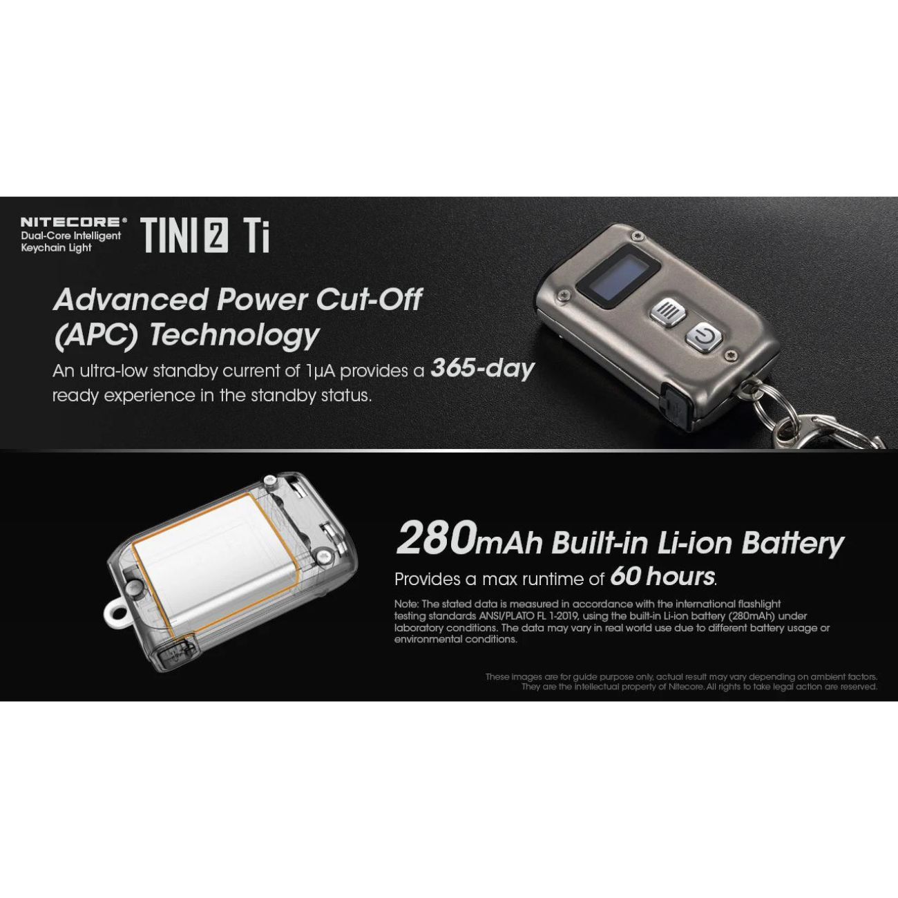 Nitecore TINI 2 Titanium 500 Lumen Keychain Flashlight