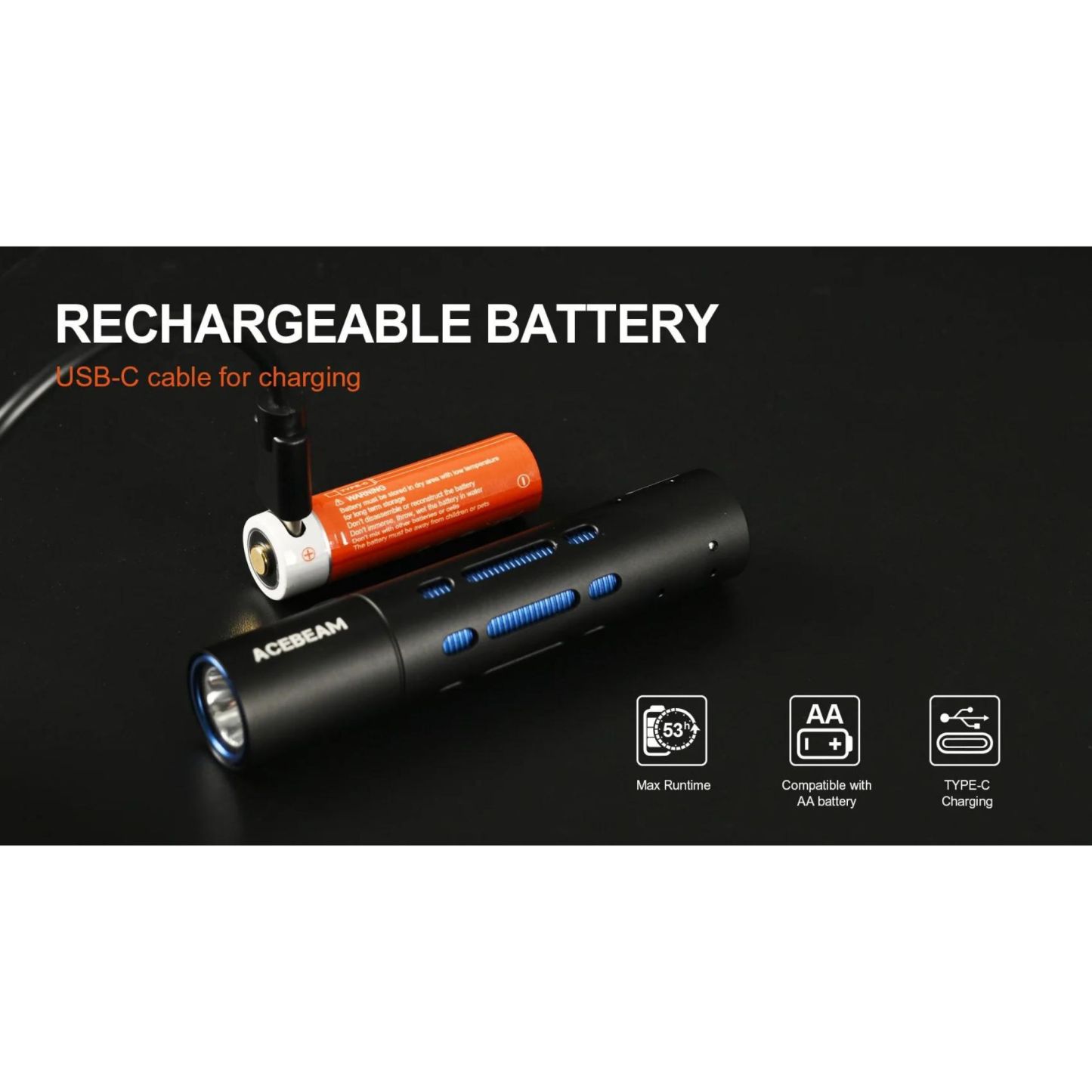 Acebeam Rider RX Al 650L 219F 5000K Flashlight