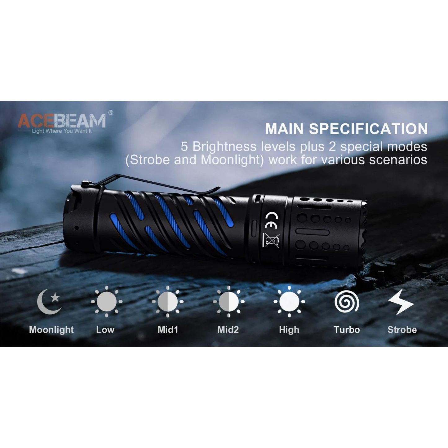 Acebeam E70 6500K 4600L Flashlight