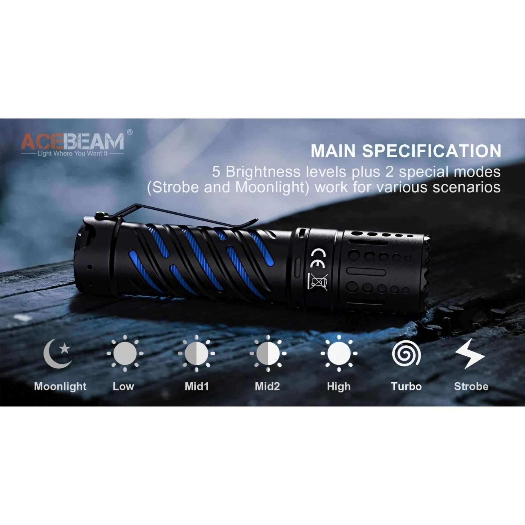 Acebeam E70 6500K 4600L Flashlight