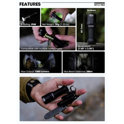 Nitecore MT1C Pro Compact 1000 Lumen Flashlight