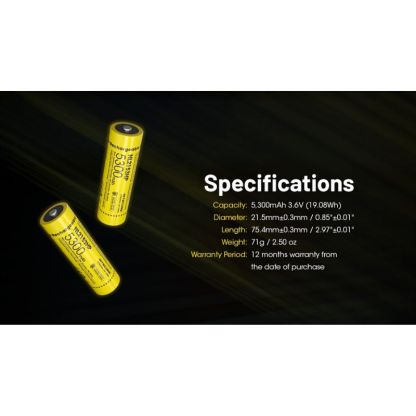 Nitecore NL2153Hp Rechargable 5300mAh 21700 Battery