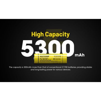 Nitecore NL2153Hp Rechargable 5300mAh 21700 Battery