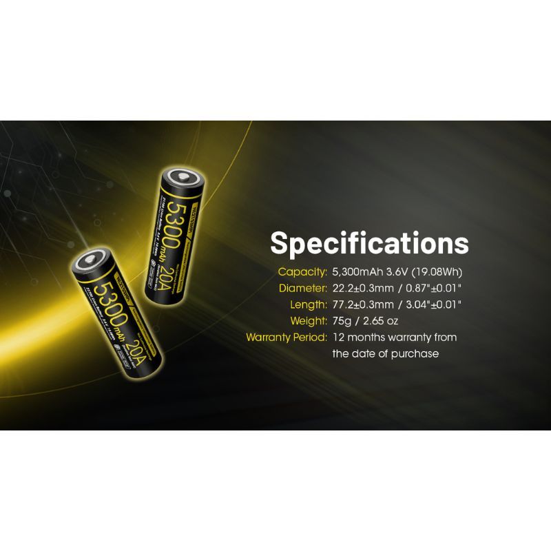 Nitecore NL2153Hpi Rechargable 5300mAh 21700 Battery