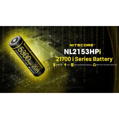 Nitecore NL2153Hpi Rechargable 5300mAh 21700 Battery