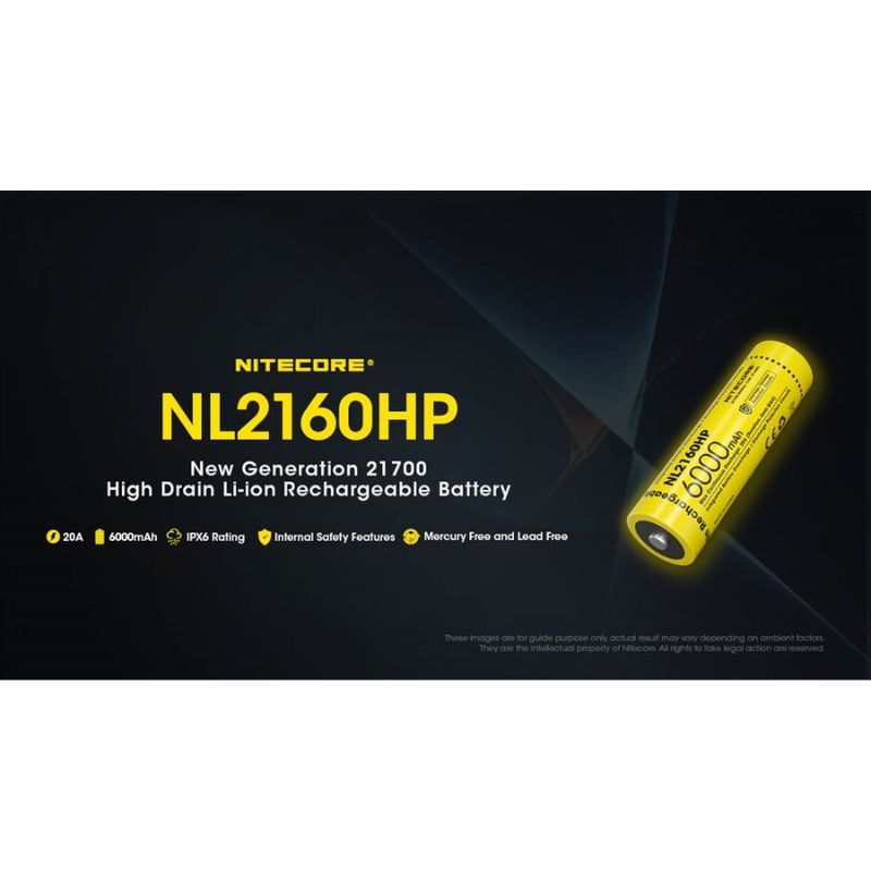 Nitecore NL2160Hp Rechargable 6000mAh 21700 Battery