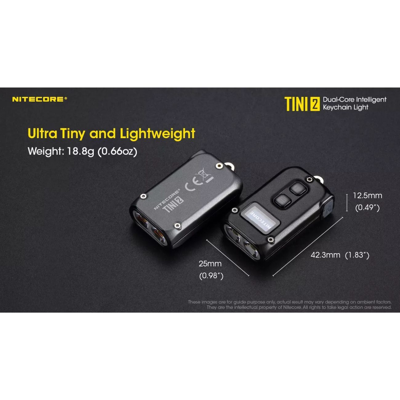 Nitecore TINI 2 Grey 500 Lumens Keychain Flashlight