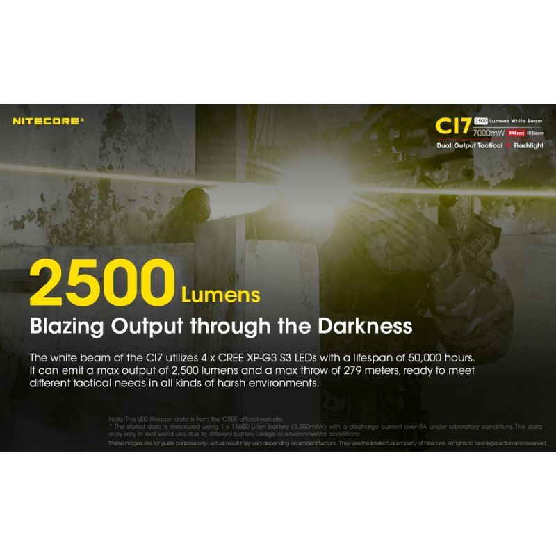 Nitecore CI7 2500 Lumen Infrared Flashlight