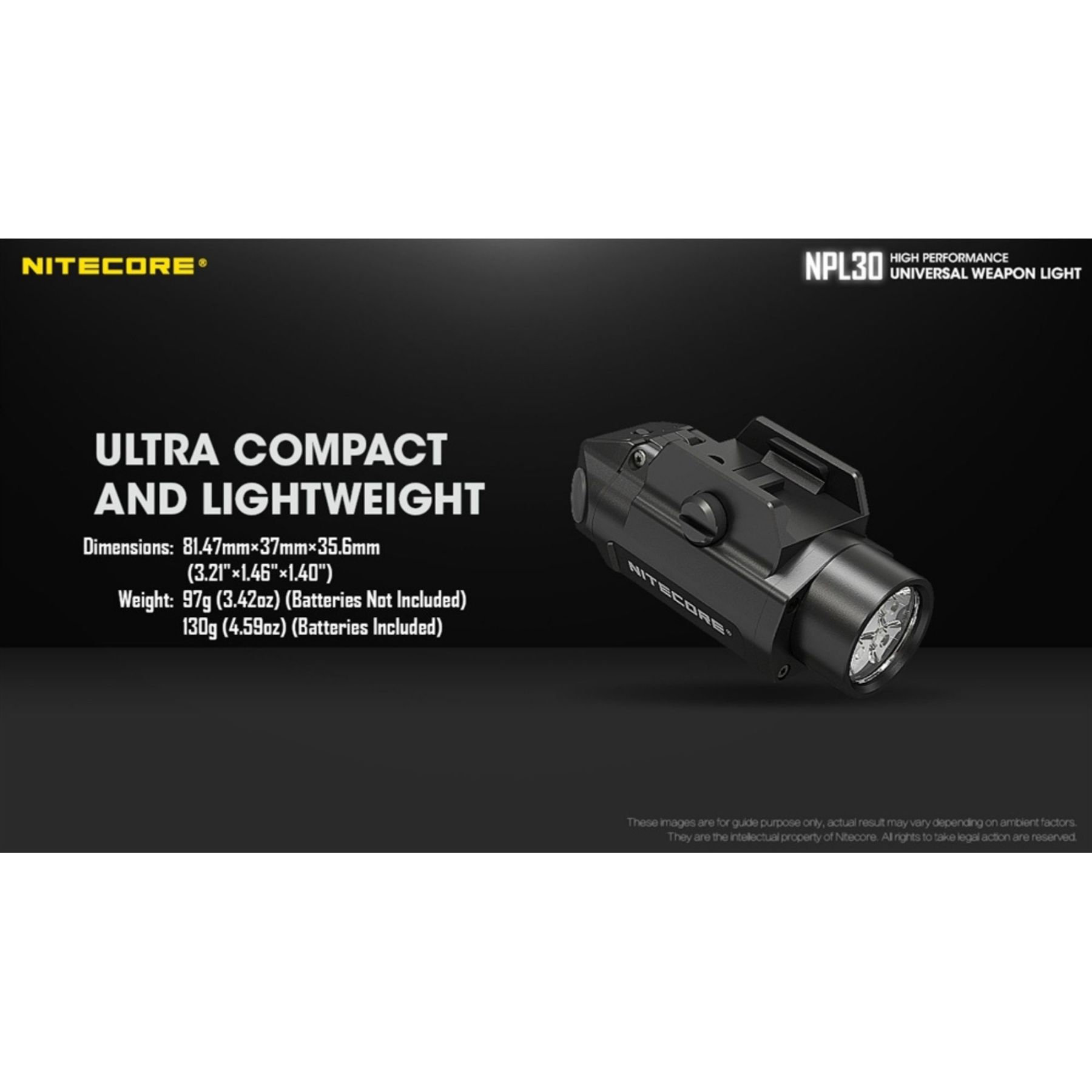 Nitecore NPL30 1200 Lumen Rail Mount Flashlight