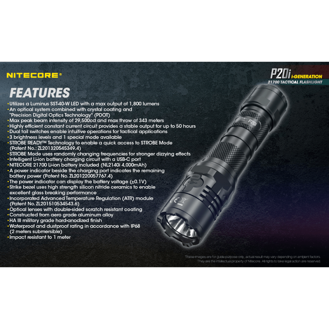 Nitecore P20i UV 1800 Lumens Flashlight