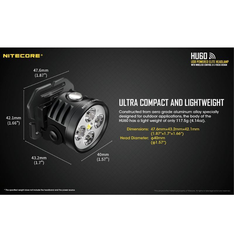 Nitecore HU60 + NPB1 Powerbank (Lite Package)