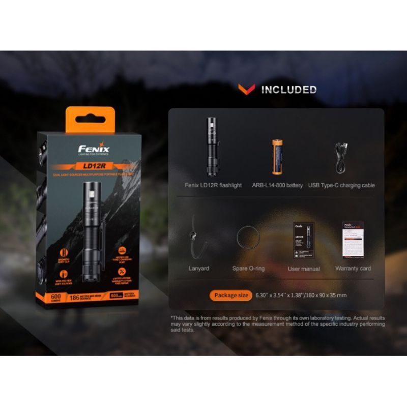 Fenix LD12R Luminus SST20 CW LED 600 Lumen Flashlight