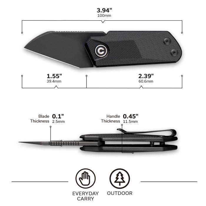 Civivi Ki-V Black Stonewashed(G10 Black)