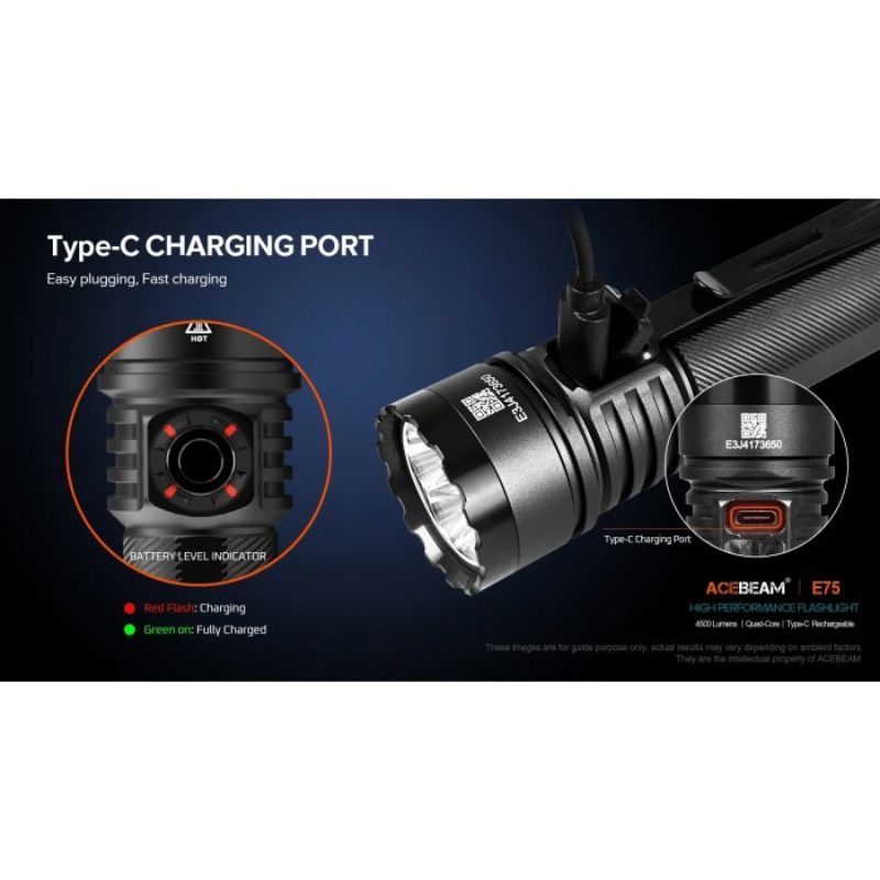 Acebeam E75 6500 Lumen CW EDC Flashlight