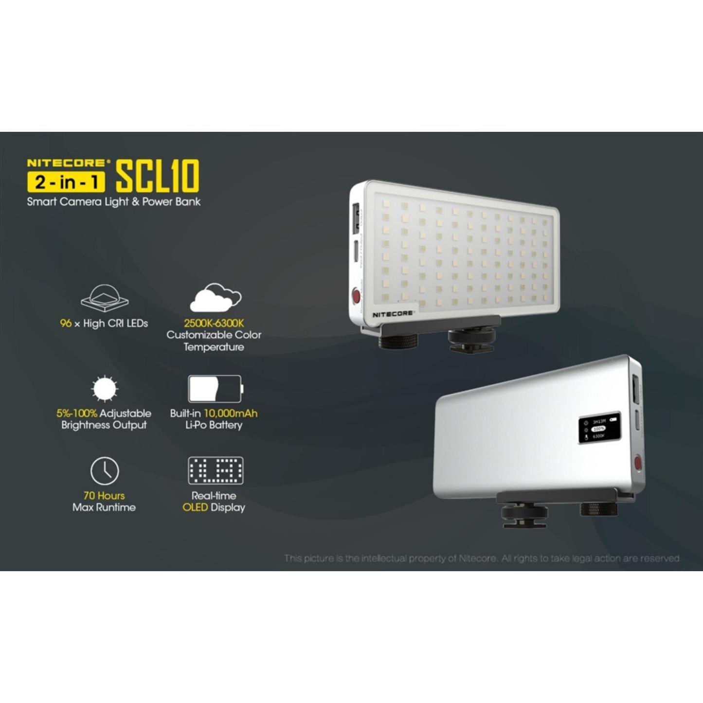 Nitecore SCL10 2-in-1 Smart Camera Light and Power Bank