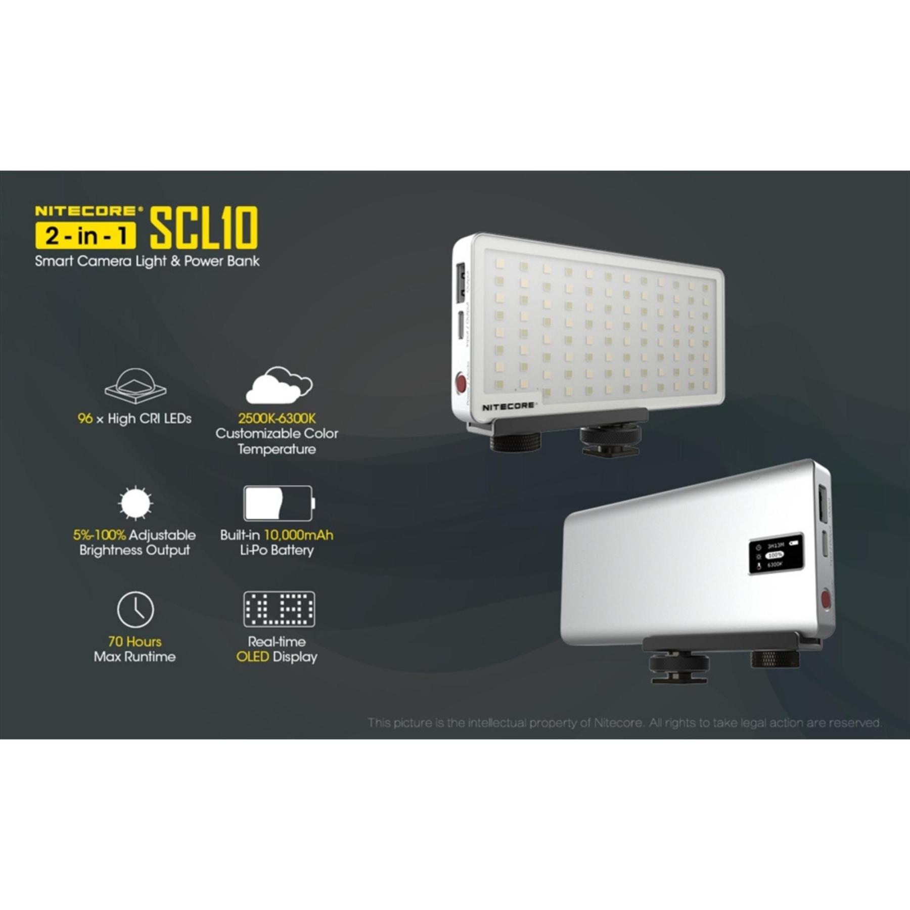 Nitecore SCL10 2-in-1 Smart Camera Light and Power Bank