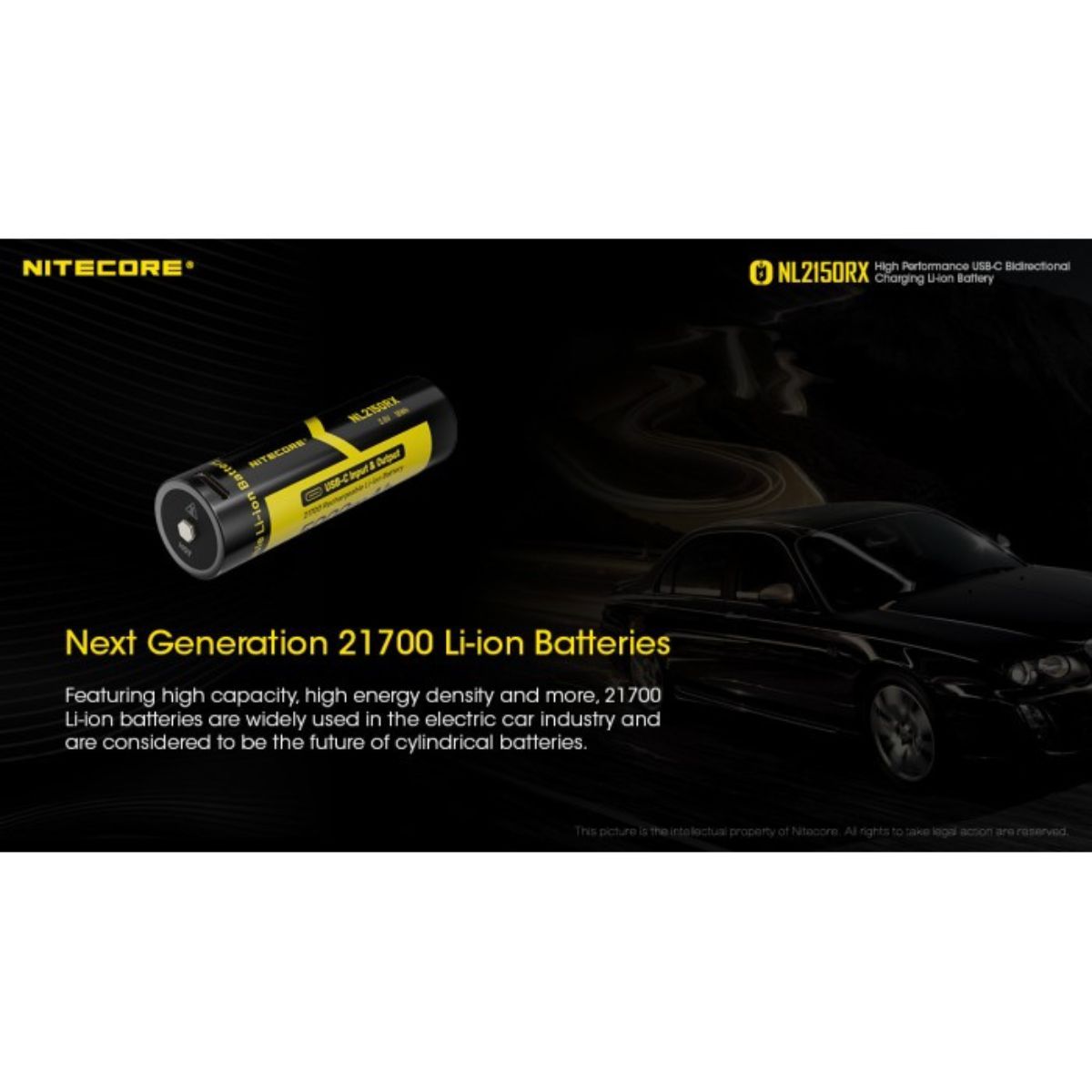 Nitecore NL2150RX 21700 500mAh 8A USB-C Rechargable Battery