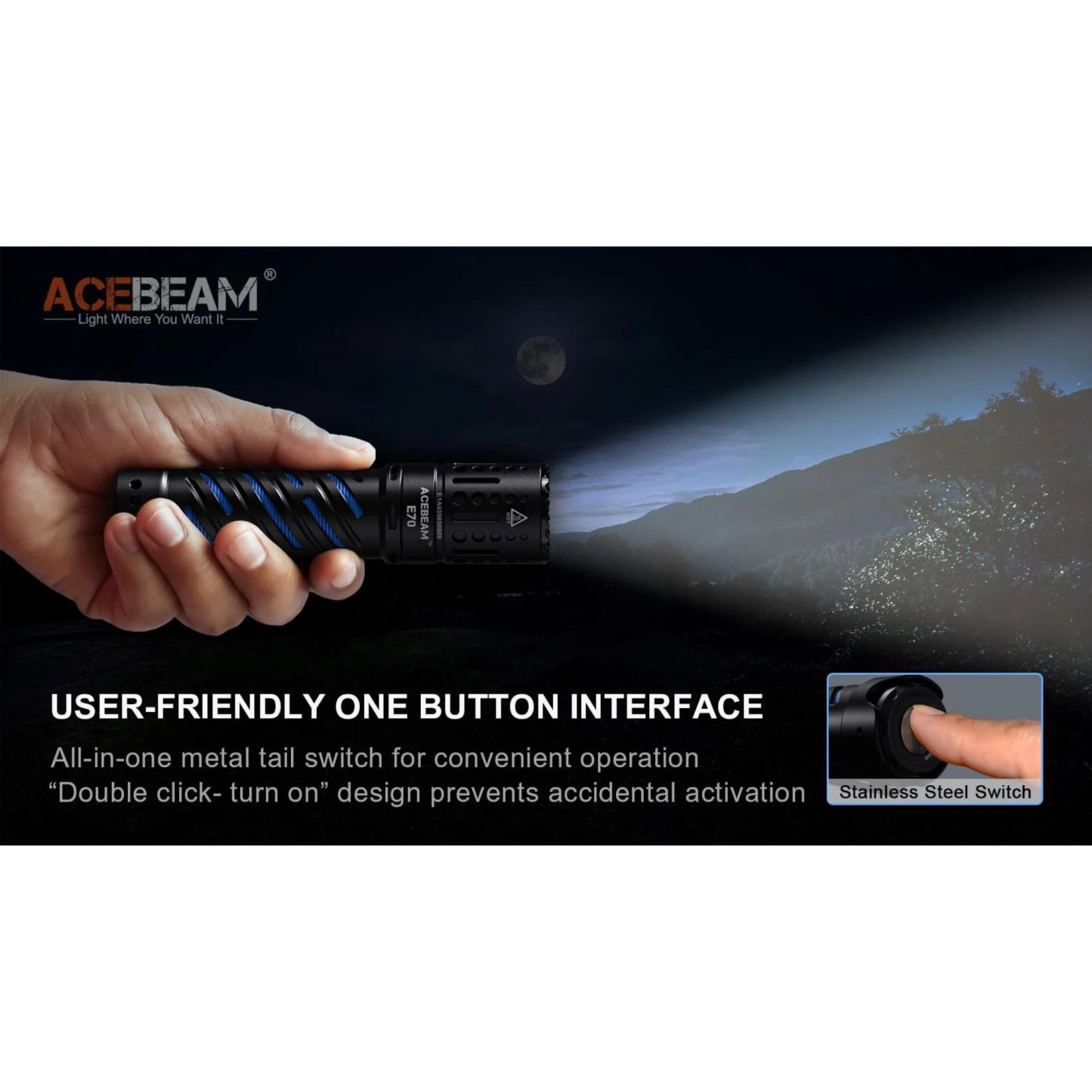 Acebeam E70 6500K 4600L Flashlight